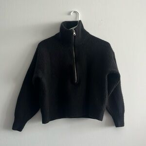 Everlane Cropped Black Pullover Sweater